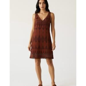 Free People Women Frances Beaded V-Neck Sleeveless Mini Dress Sz XS Boho Party